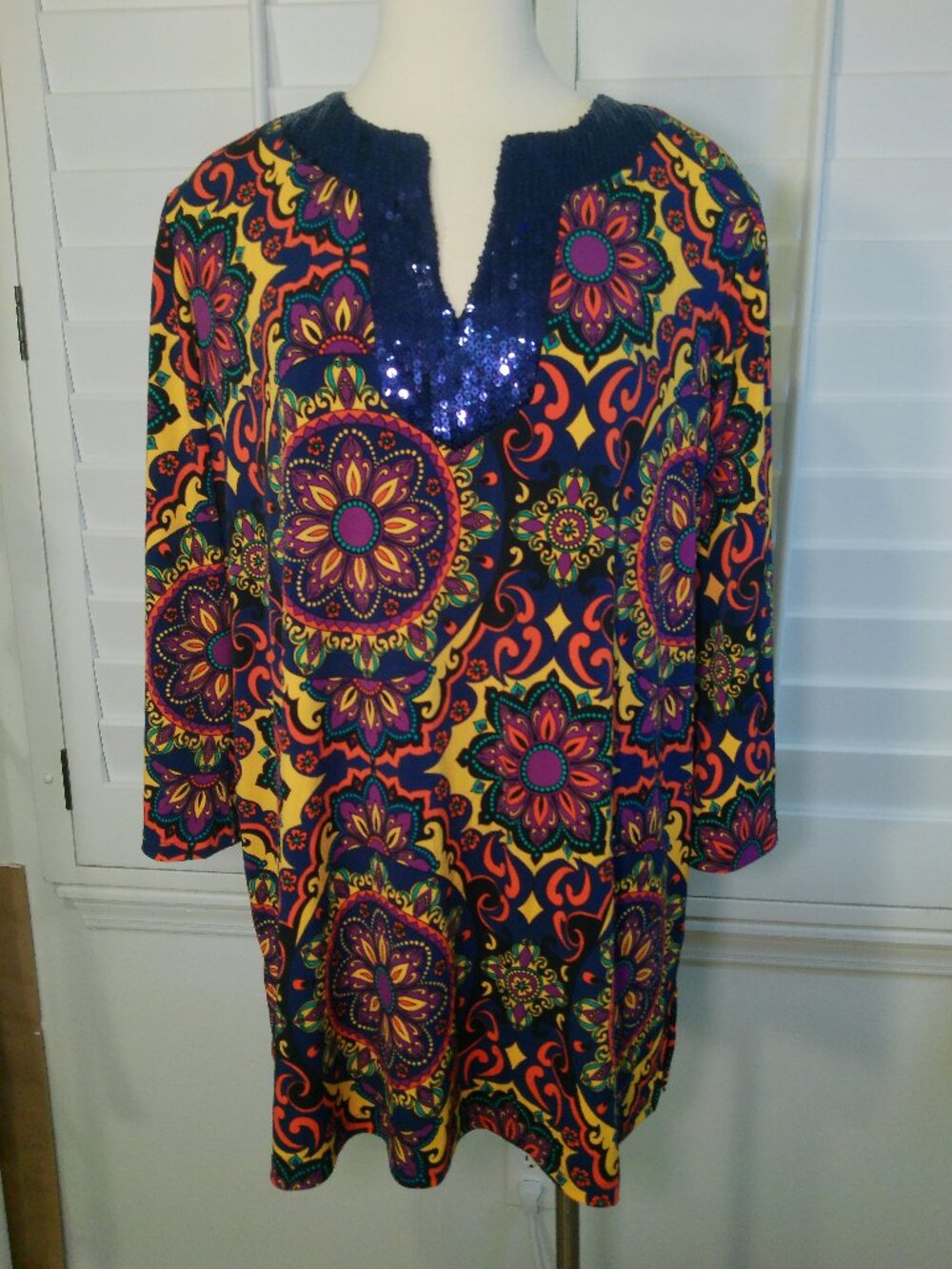 Blouse Floral Slinky Brand Women's Size 1X